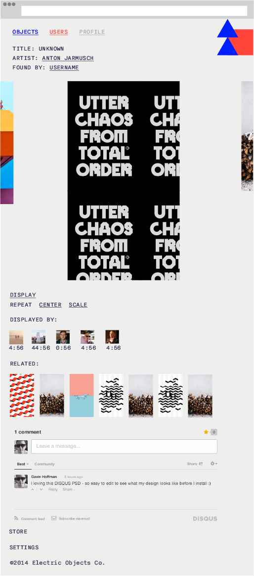 Electric Objects — object view